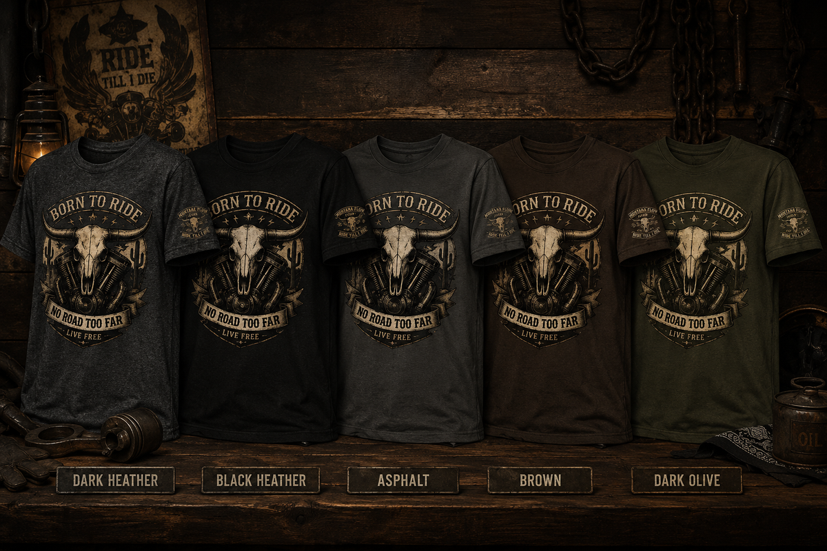 Born To Ride Skull Motorcycle Tee, Vintage Biker Shirt, Motorcycle Gift For Him, Route 66 Tee