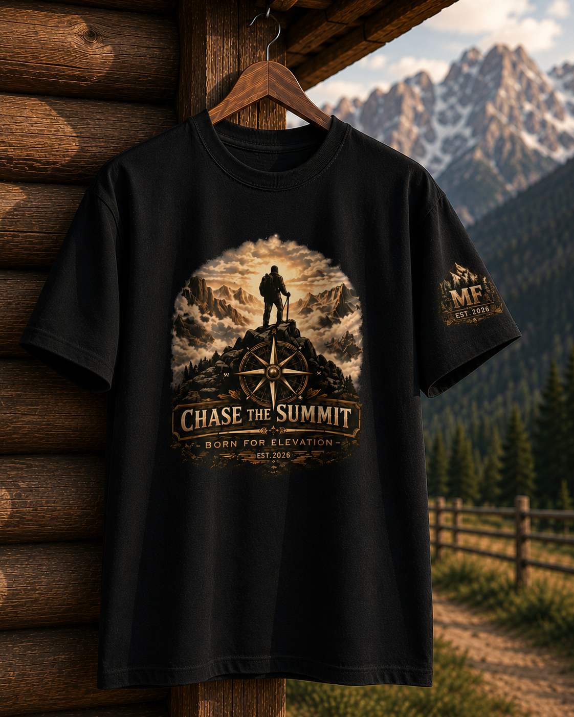 Chase The Summit Hiking Shirt, Mountain Adventure Tee, Nature Lover Gift, Graphic tee.