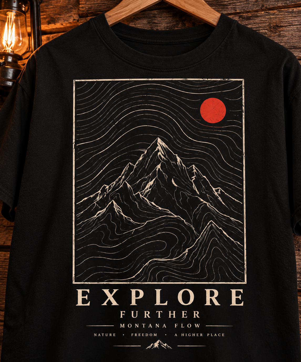 Explore Further Mountain T-Shirt | Adventure Graphic Tee | Outdoor Hiking Shirt