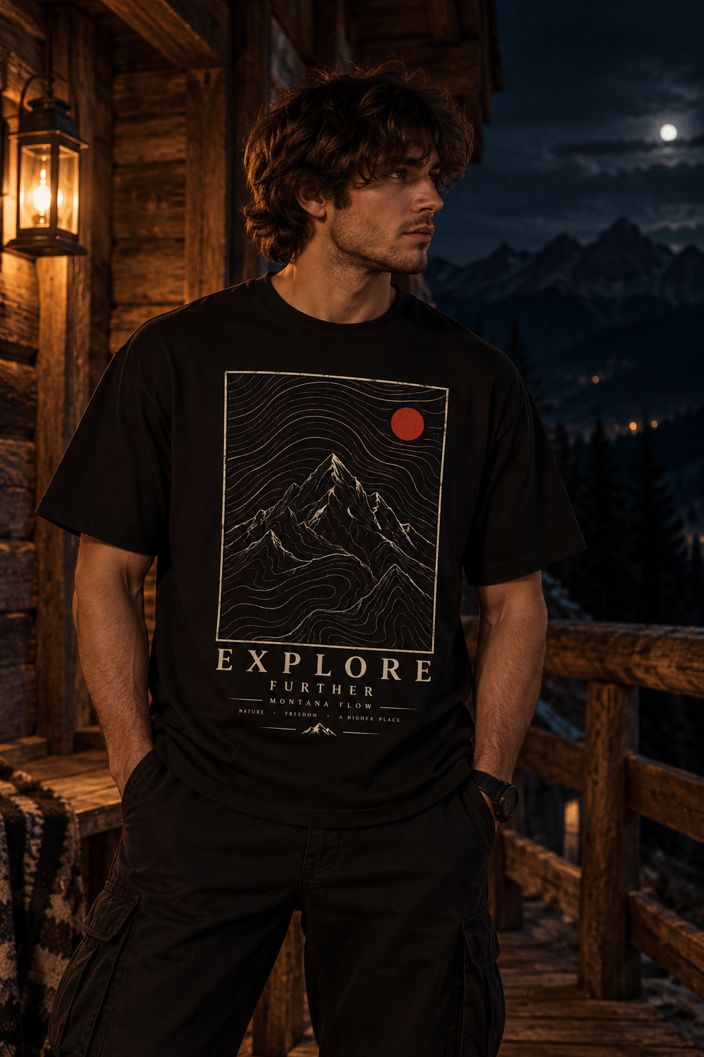 Explore Further Mountain T-Shirt | Adventure Graphic Tee | Outdoor Hiking Shirt