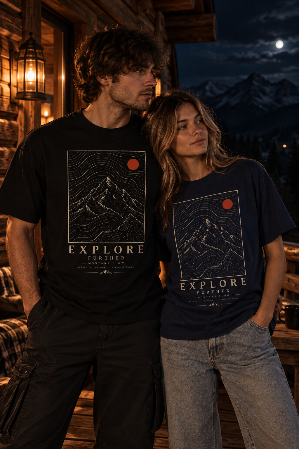 T-shirt Explore Further Mountain | T-shirt graphique aventure | Haut de randonnée en plein air