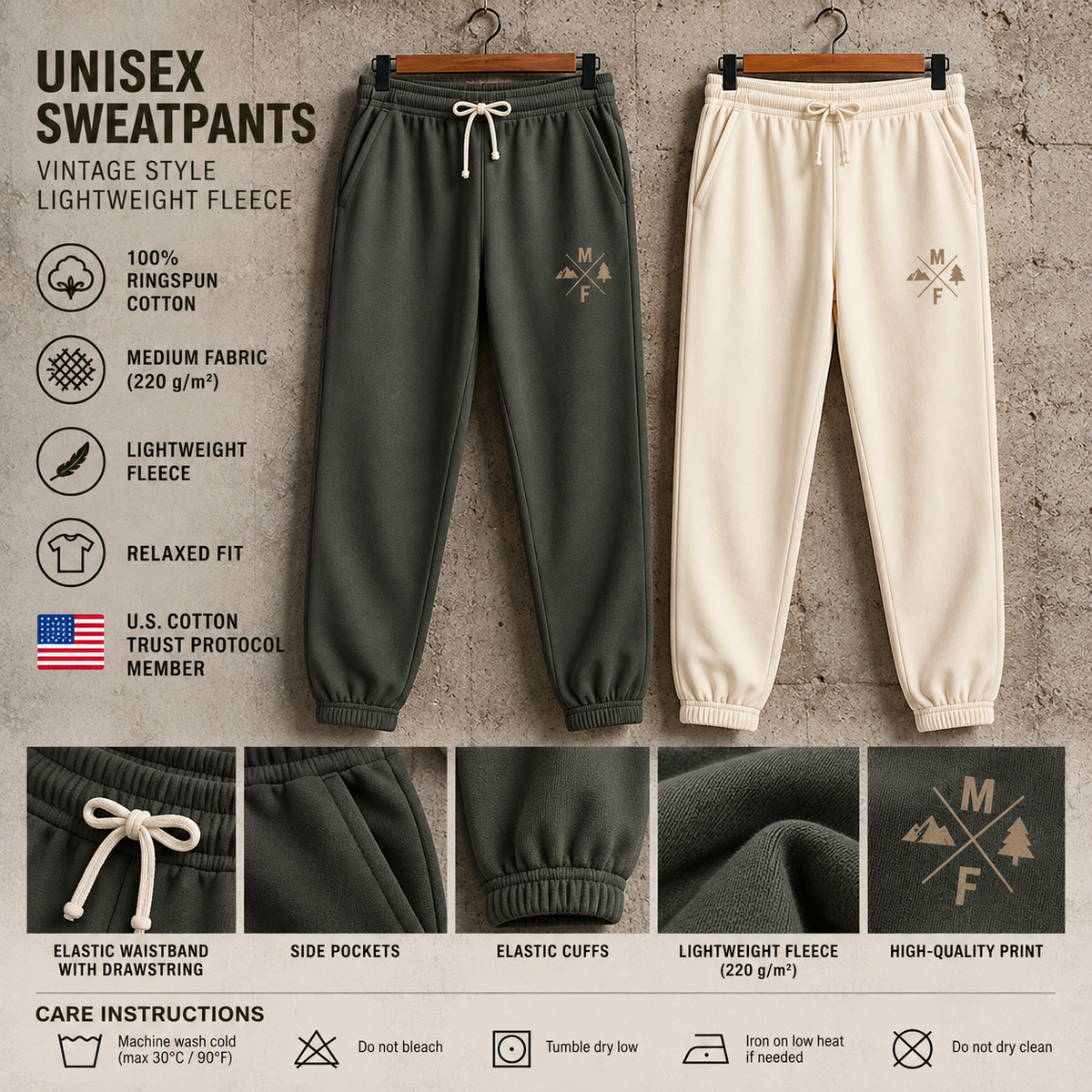 Montana Flow Lightweight Fleece Sweatpants | Unisex Mountain Joggers | Relaxed Fit
