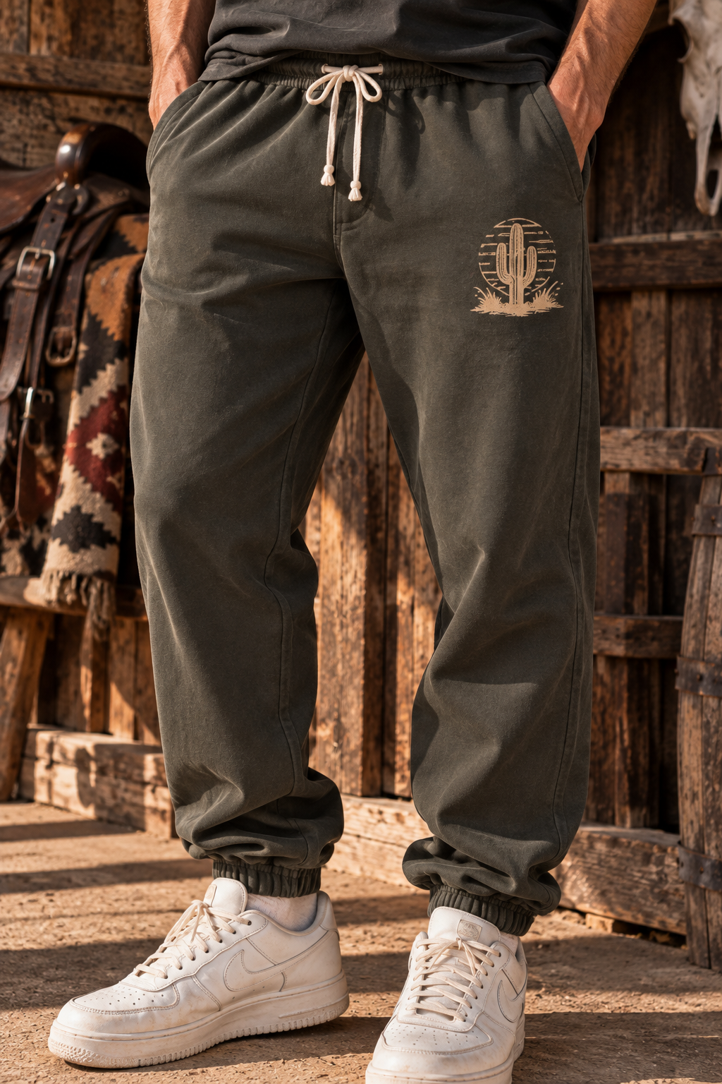 Cactus Graphic Garment-Dyed Fleece Sweatpants
