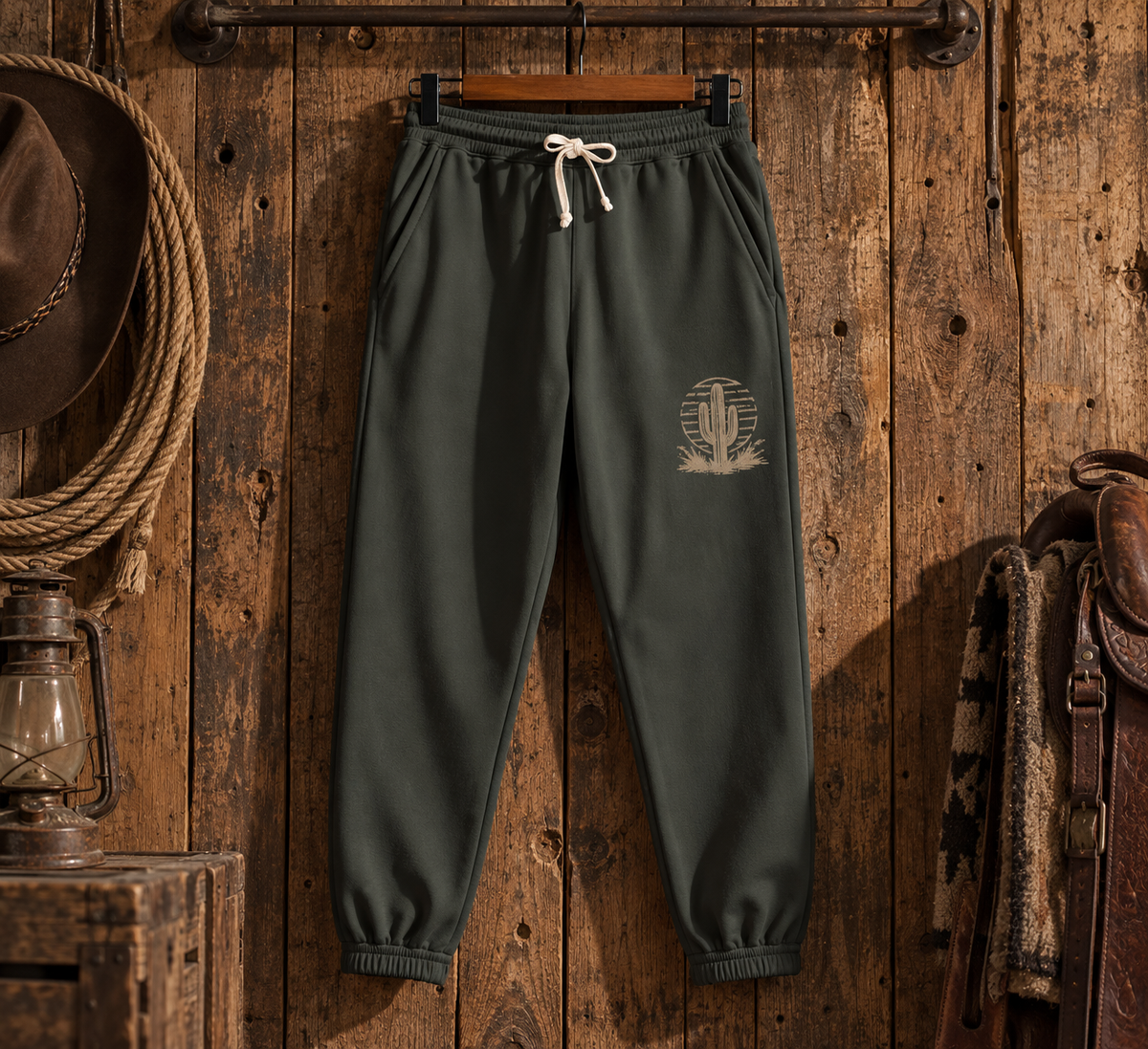 Cactus Graphic Garment-Dyed Fleece Sweatpants