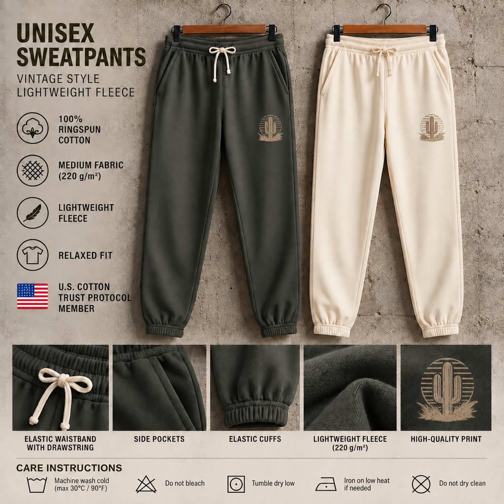 Cactus Graphic Garment-Dyed Fleece Sweatpants