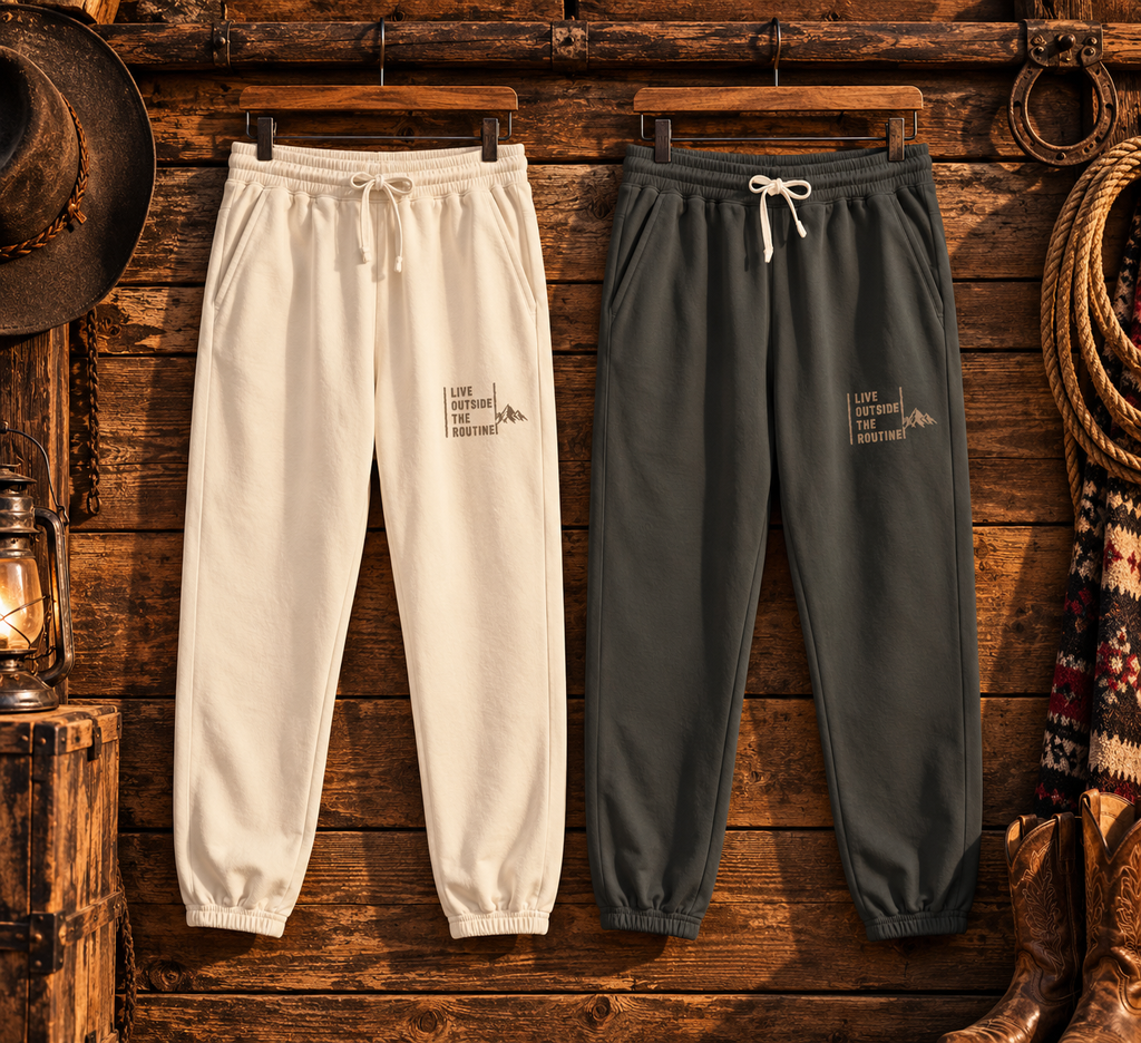 Fleece Sweatpants | I Live Outside the Routine, Unisex Outdoor Joggers, Hiking Pants