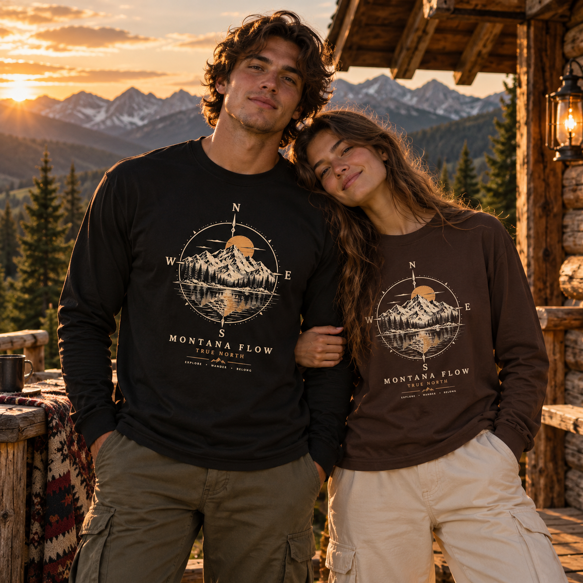 Montana Flow True North Mountain Compass Long Sleeve Shirt