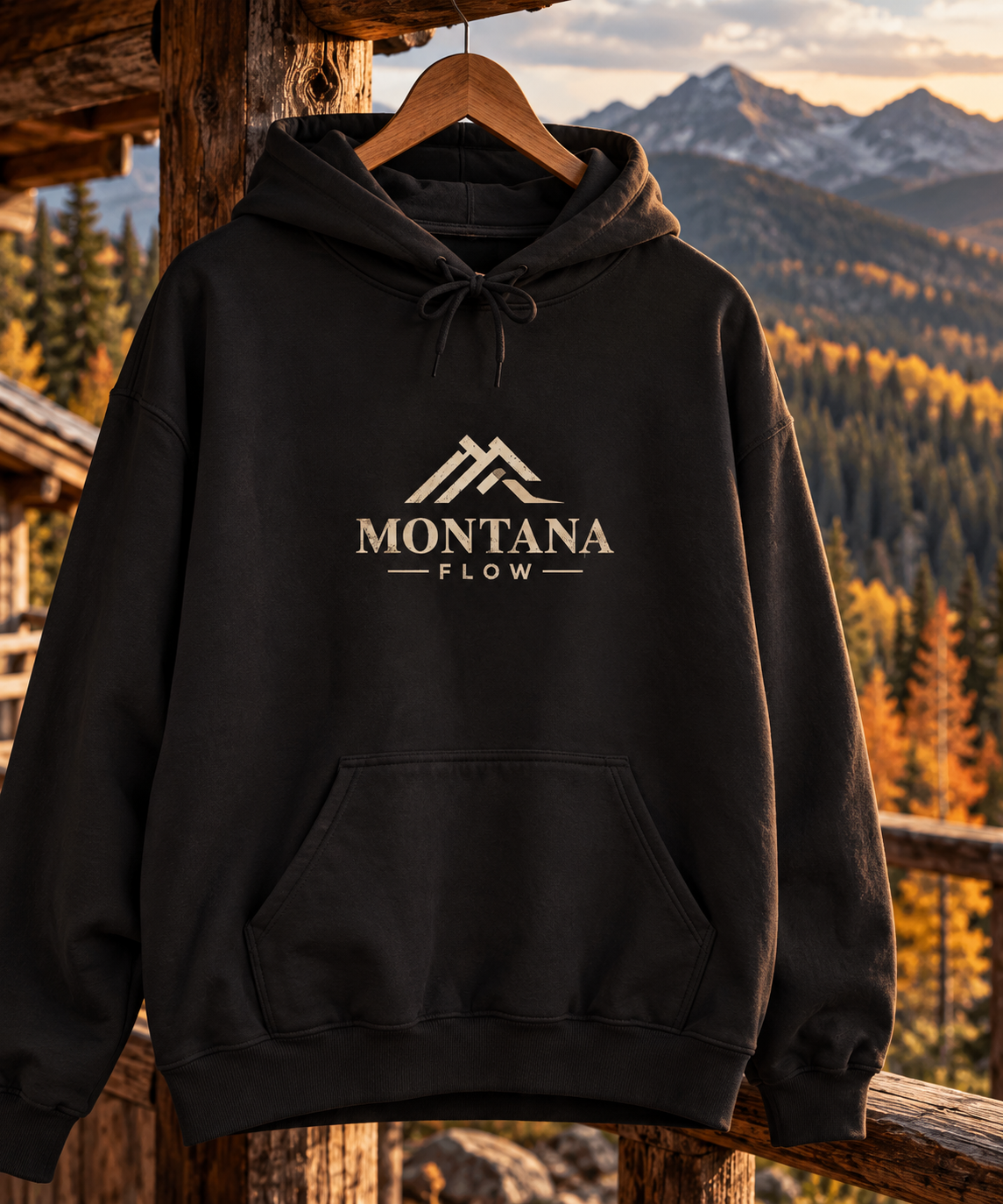 Montana Flow mountain logo Hoodie | Outdoor state pride sweatshirt