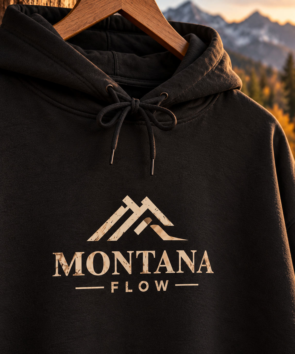 Montana Flow mountain logo Hoodie | Outdoor state pride sweatshirt