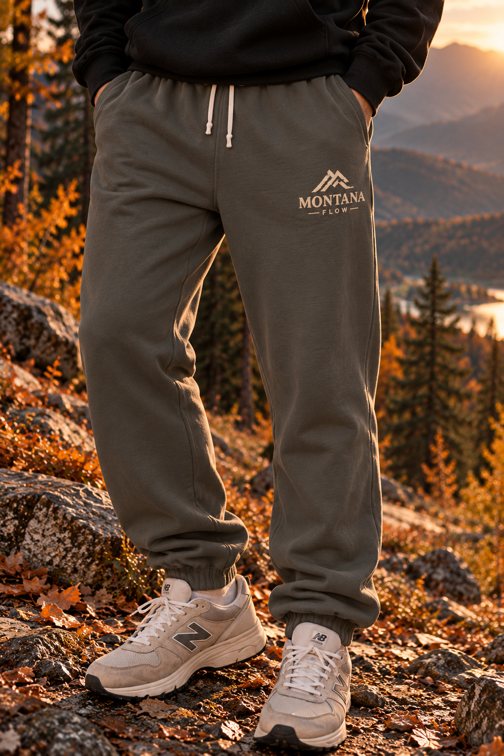 Mountain Logo Sweatpants | Garment-Dyed Fleece Joggers