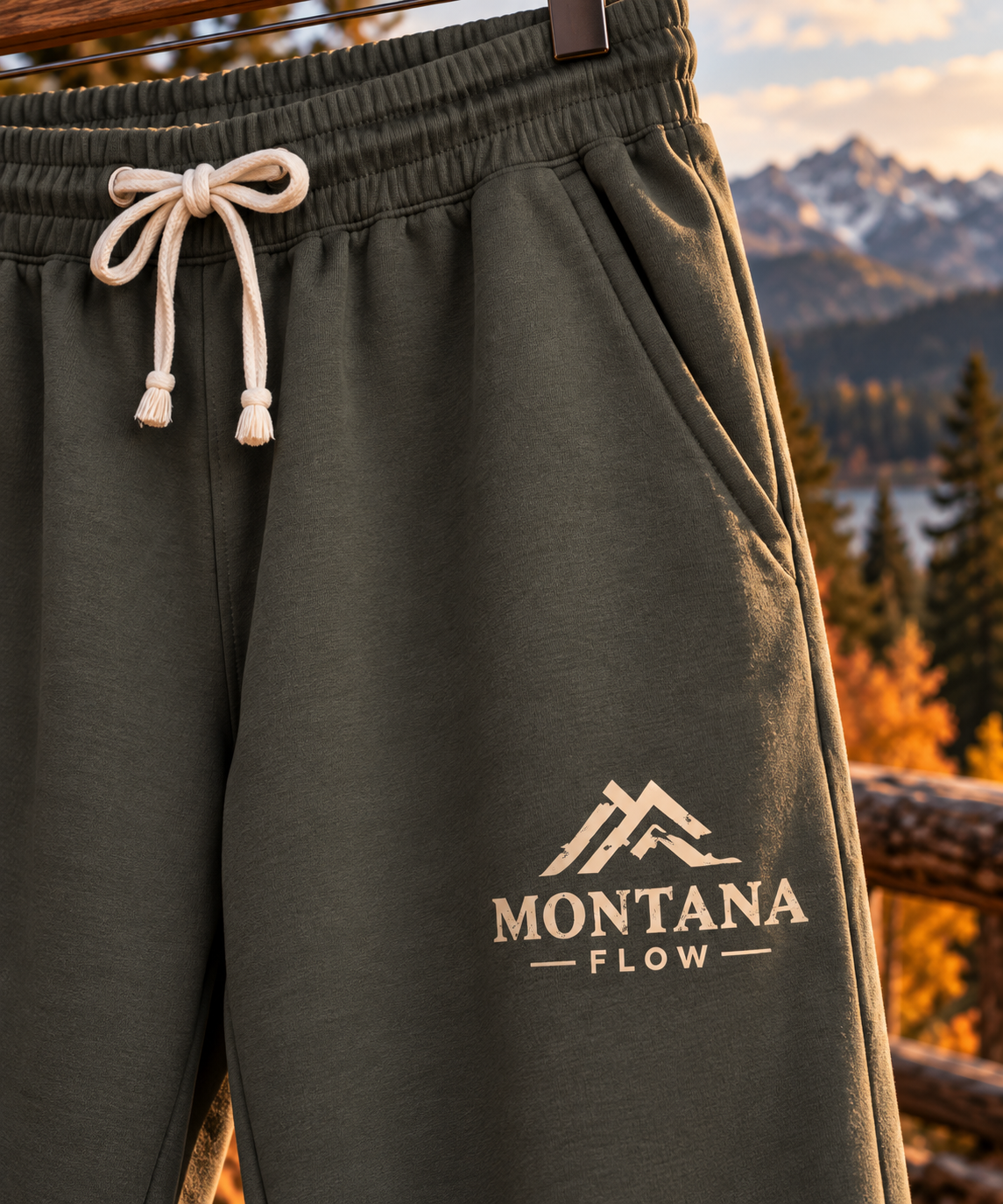 Mountain Logo Sweatpants | Garment-Dyed Fleece Joggers