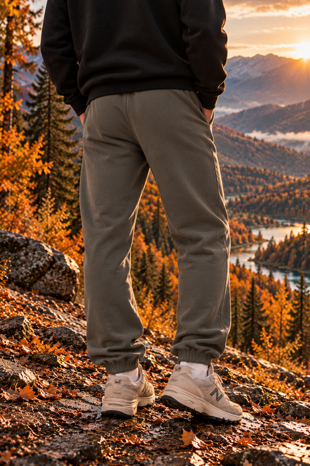 Mountain Logo Sweatpants | Garment-Dyed Fleece Joggers