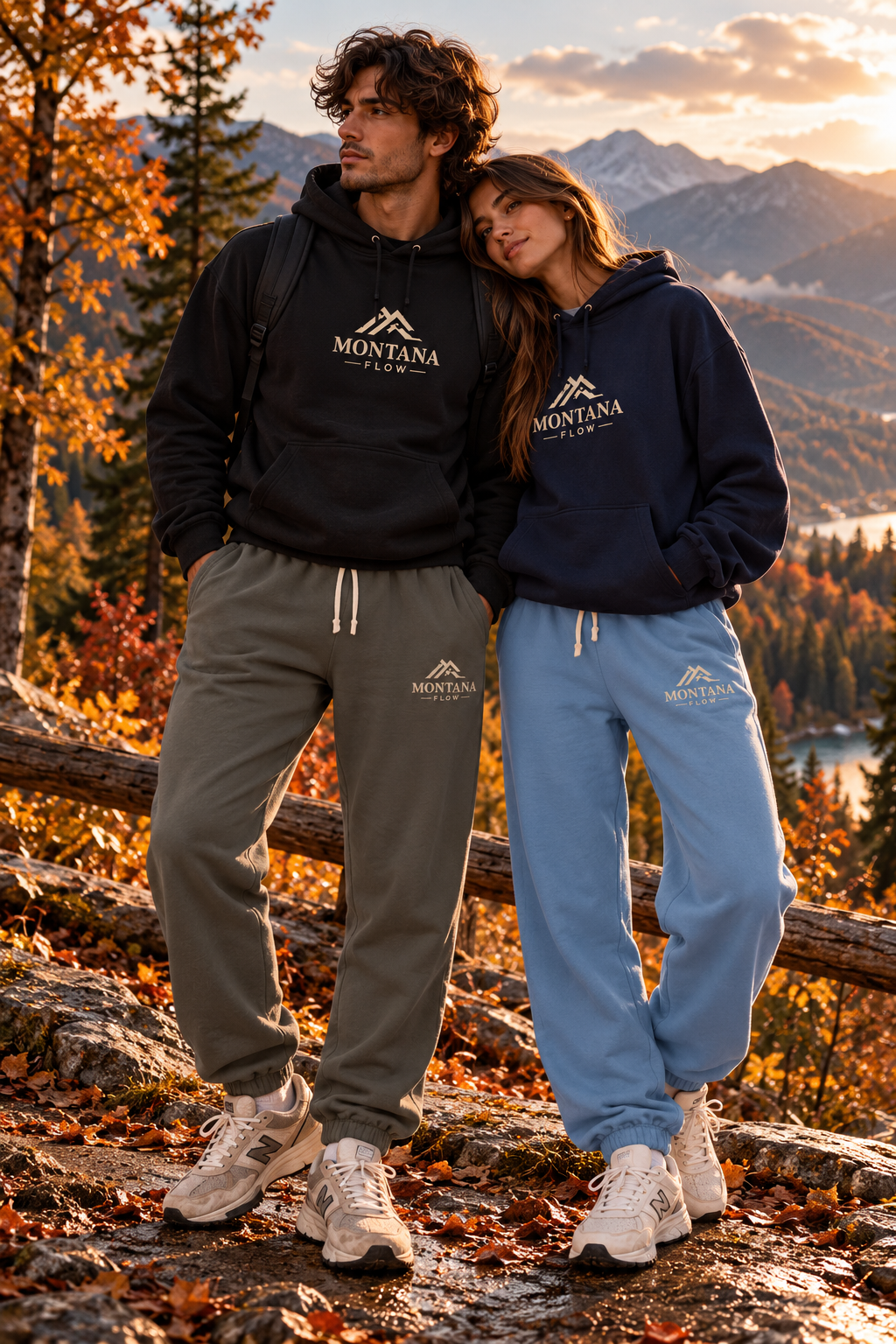 Mountain Logo Sweatpants | Garment-Dyed Fleece Joggers
