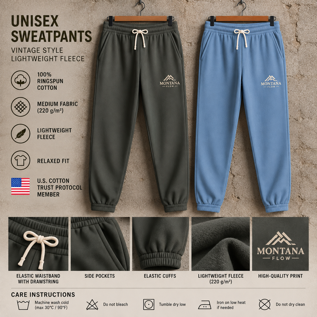 Mountain Logo Sweatpants | Garment-Dyed Fleece Joggers