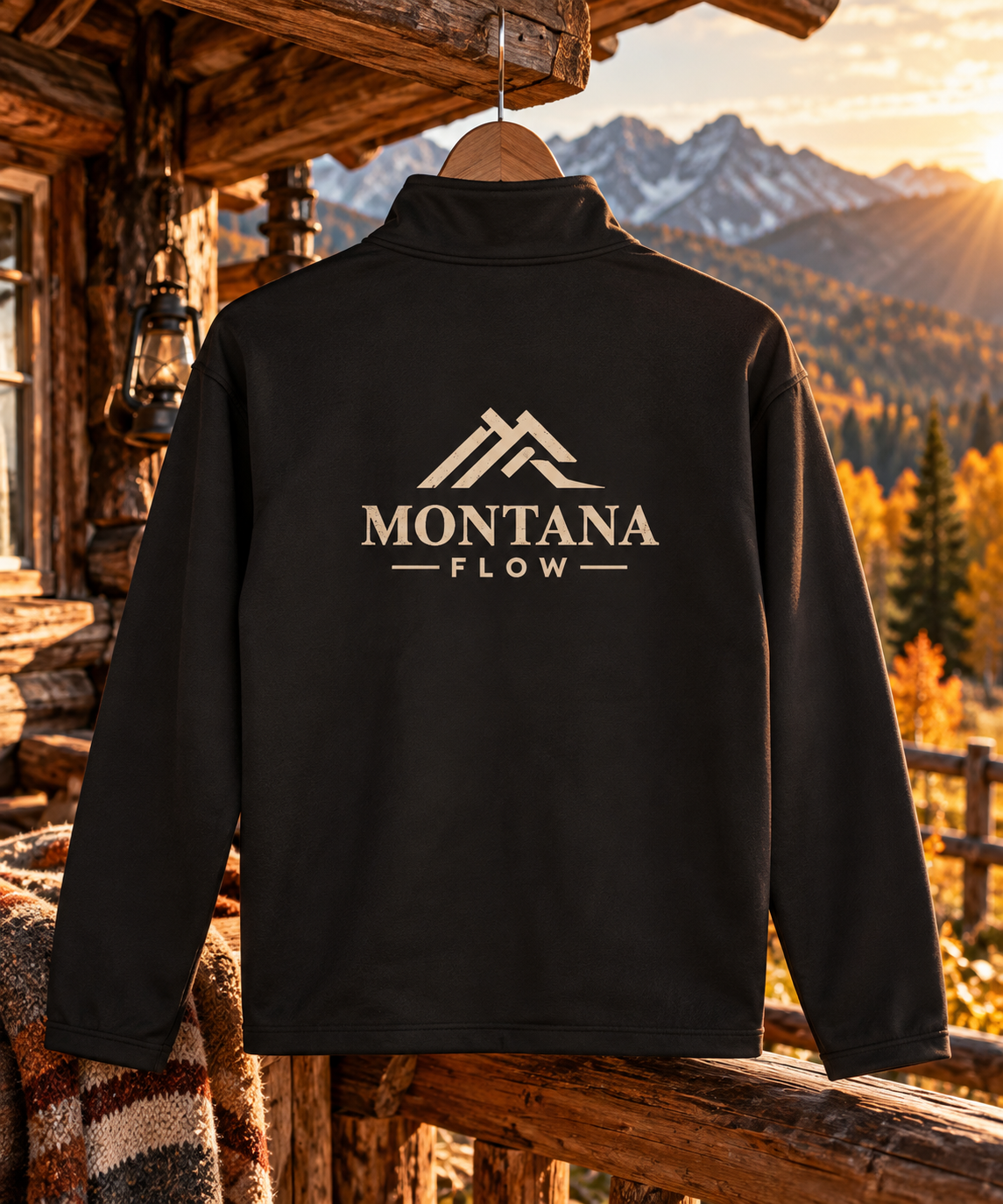 Montana Flow Quarter-Zip Pullover | Mountain Graphic Outdoor Top