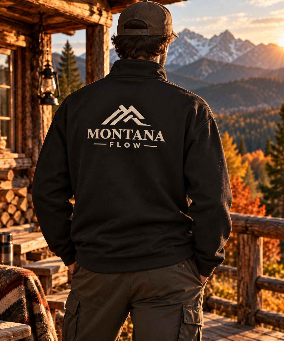 Montana Flow Quarter-Zip Pullover | Mountain Graphic Outdoor Top
