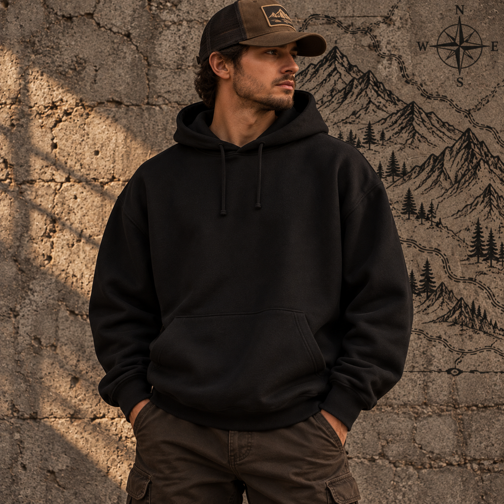Sweat à capuche Montana Flow Mountain Badge | Graphisme outdoor vintage