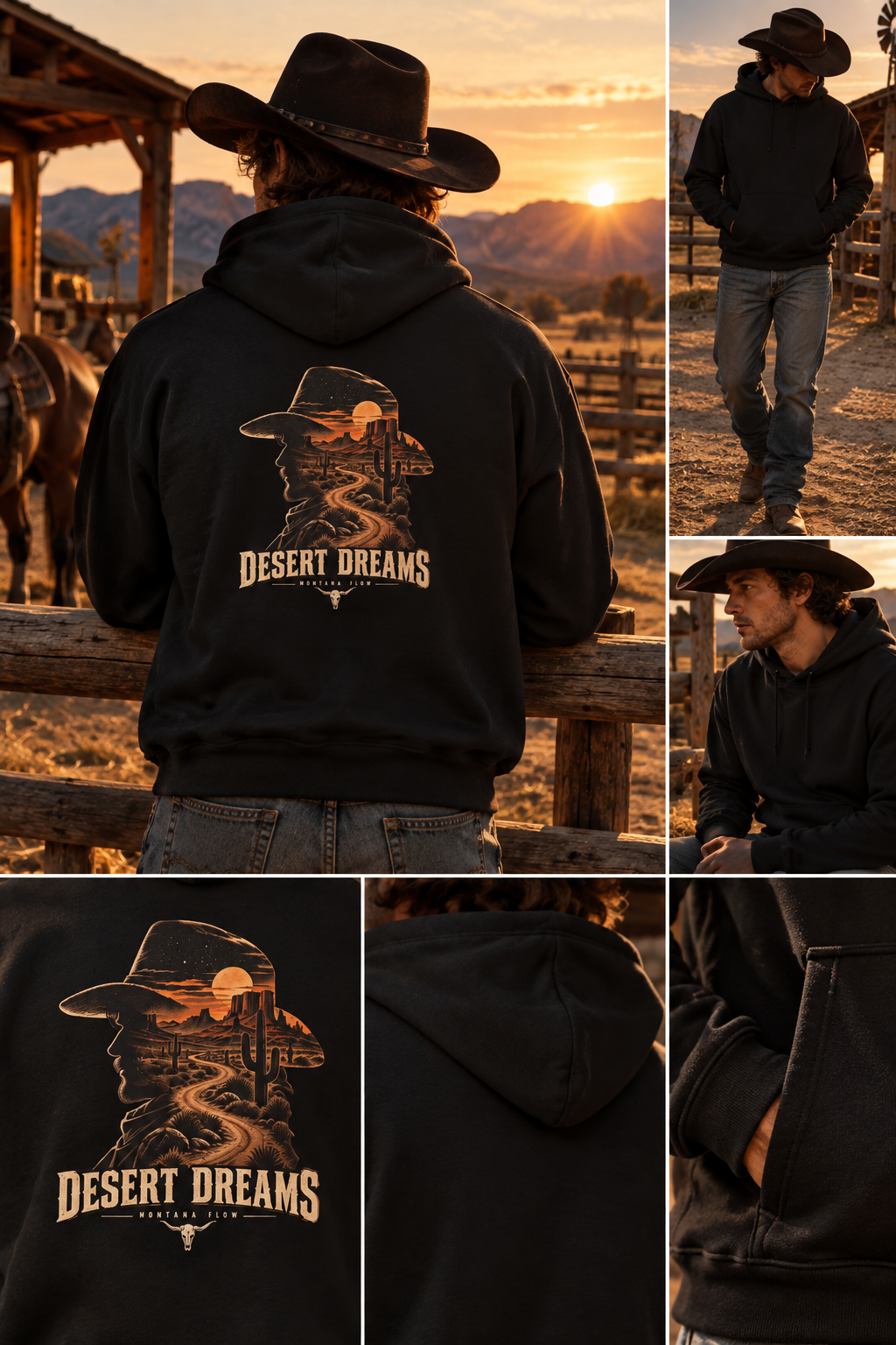 Desert Dreams Hoodie | Western Desert Sunset Graphic Sweatshirt