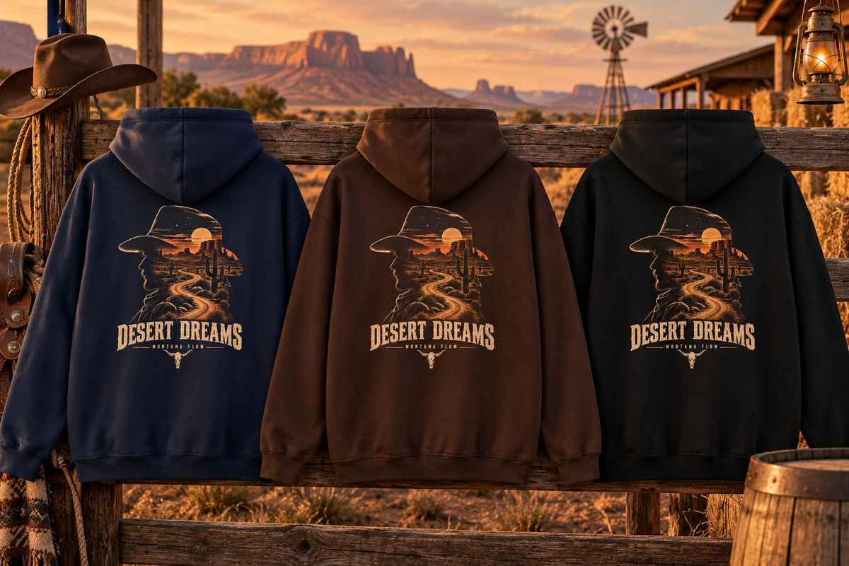 Desert Dreams Hoodie | Western Desert Sunset Graphic Sweatshirt
