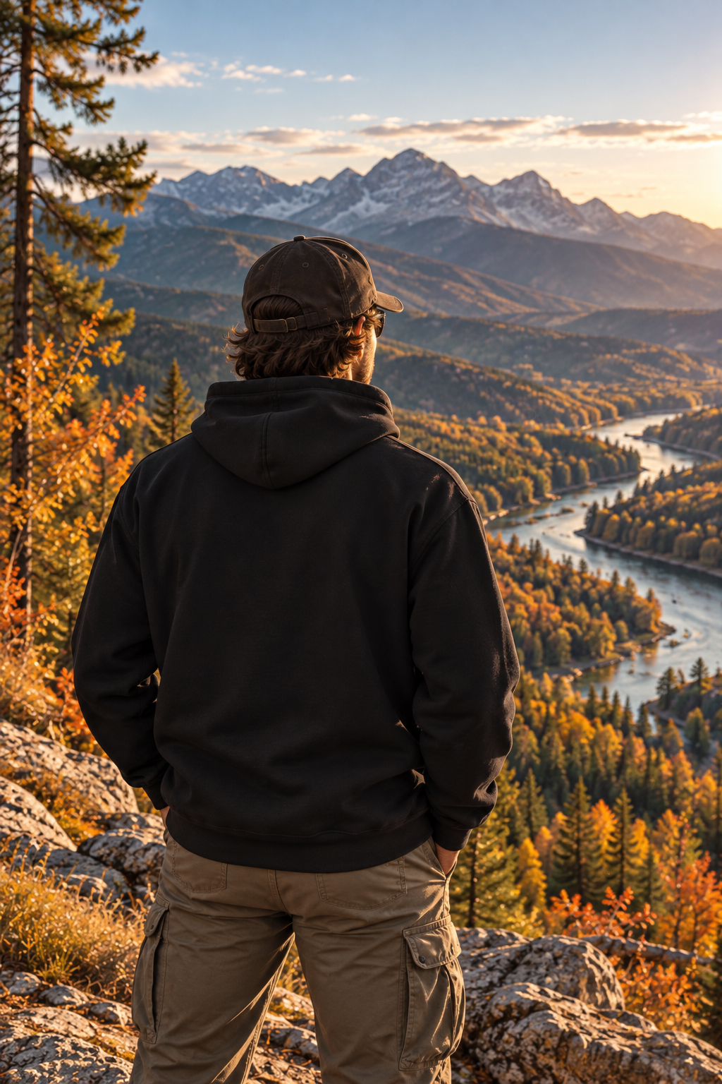 Live Outside the Routine hoodie | Mountain Adventure Graphic Sweatshirt