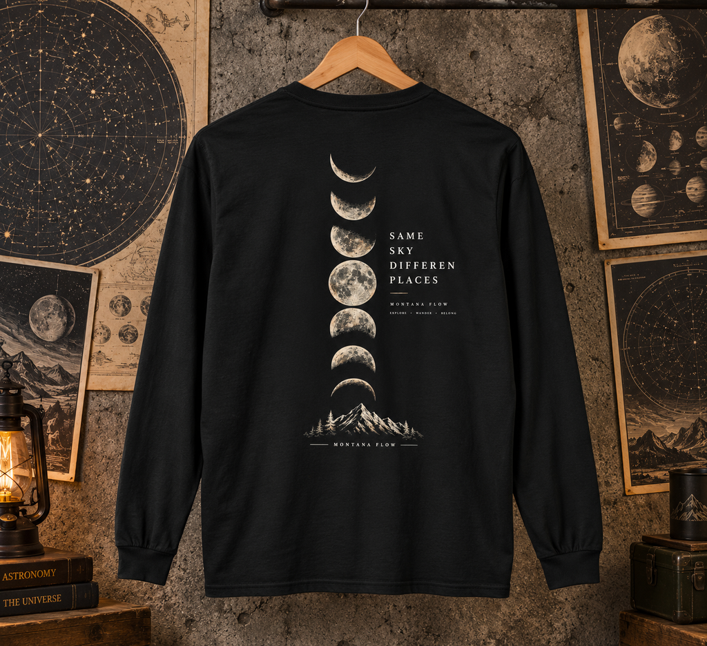 Moon Phases Long Sleeve | Mountain Shirt | Same Sky Different Places