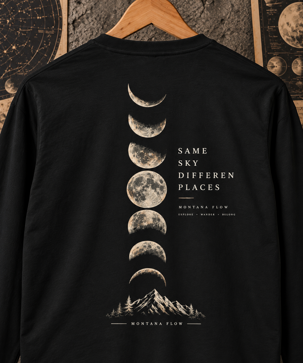 Moon Phases Long Sleeve | Mountain Shirt | Same Sky Different Places
