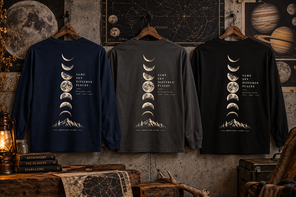 Moon Phases Long Sleeve | Mountain Shirt | Same Sky Different Places