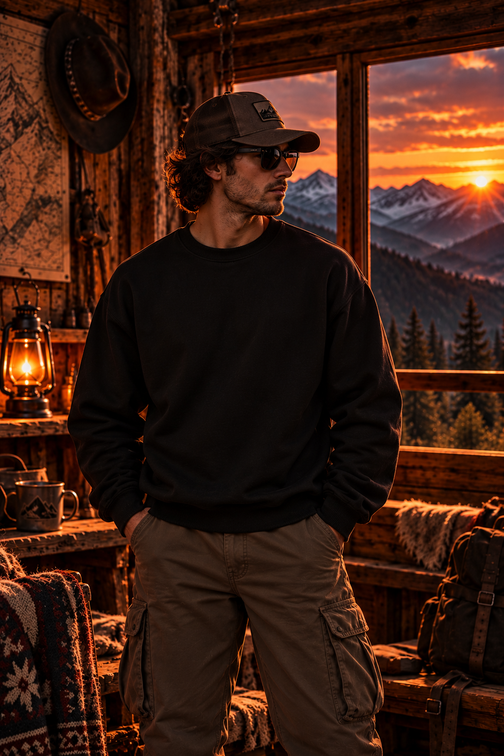 Mountain Sunset Landscape Crewneck | Stay Wild Sweatshirt