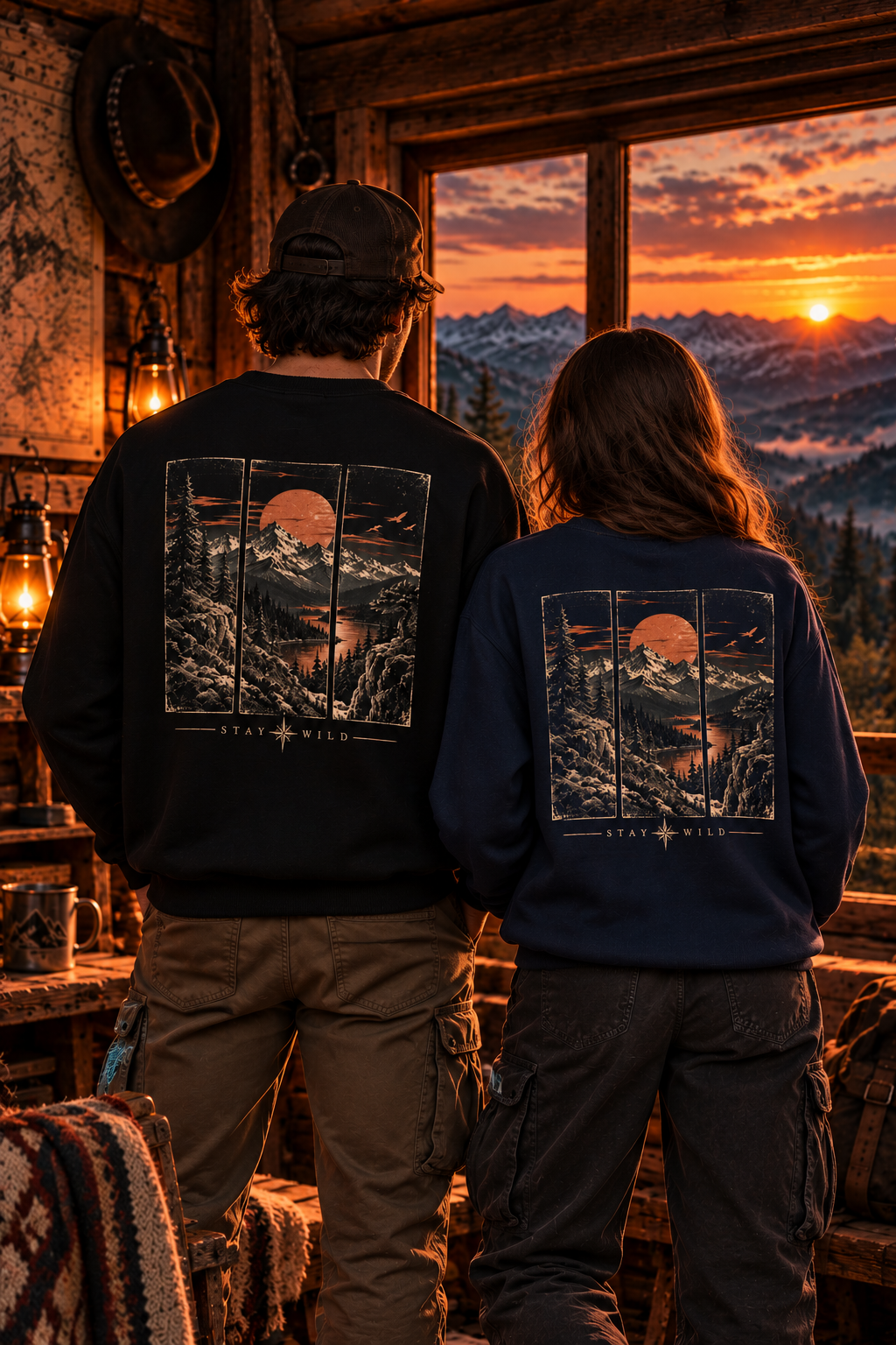 Mountain Sunset Landscape Crewneck | Stay Wild Sweatshirt