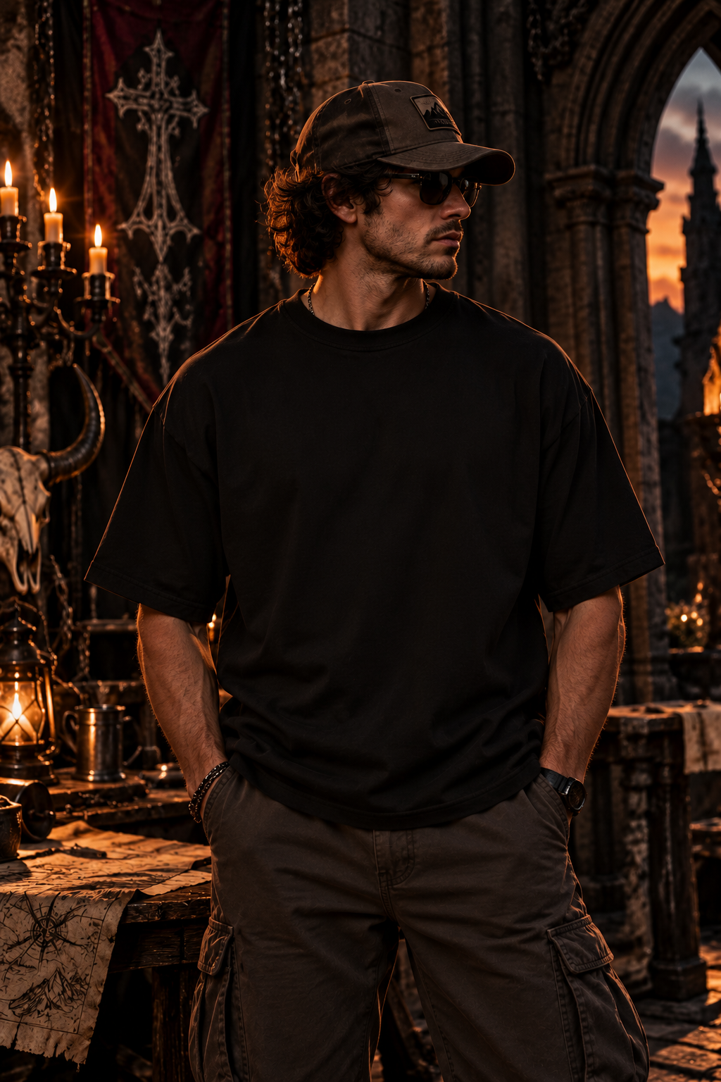 Bull Skull with Snakes Tee | Dark Western Occult Pentagram Graphic | Montana Flow