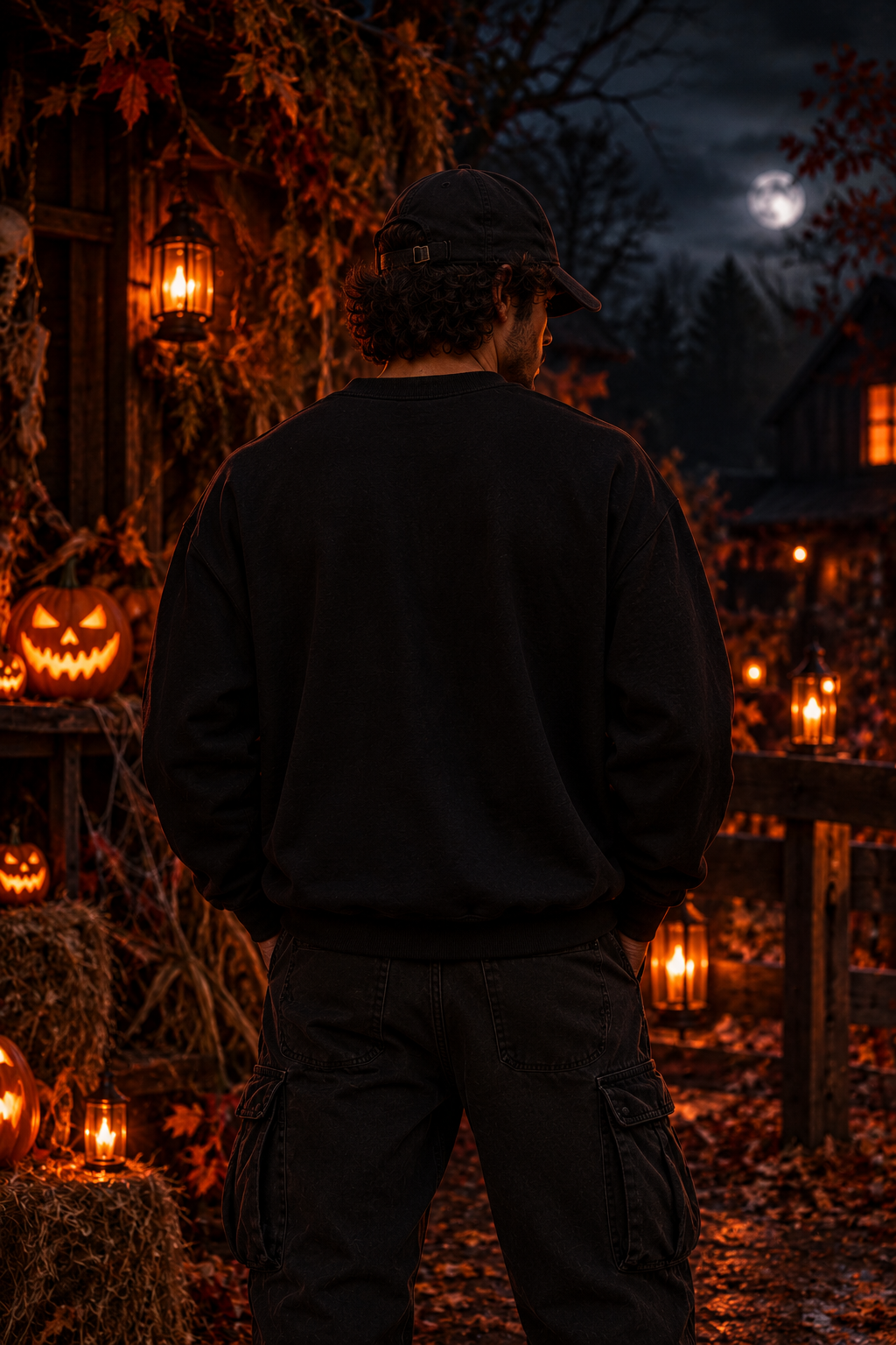Pumpkin Skull Antler Fleece Crewneck | Stay Wild Halloween Sweatshirt | Montana Flow