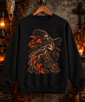 Autumn Witch Skull Sweatshirt | Gothic Raven Halloween Fleece Crewneck | Montana Flow