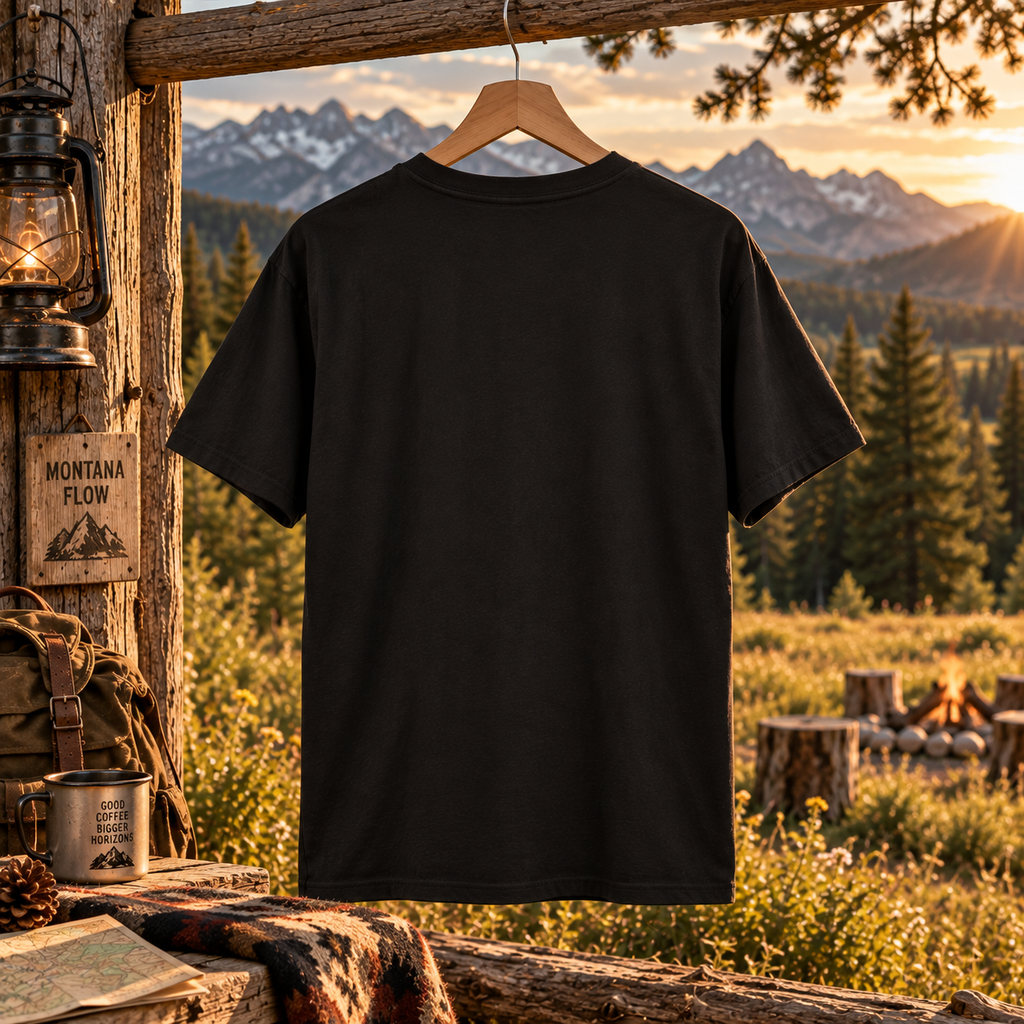 Montana Flow Mountain Logo T-Shirt | Minimal Outdoor Graphic