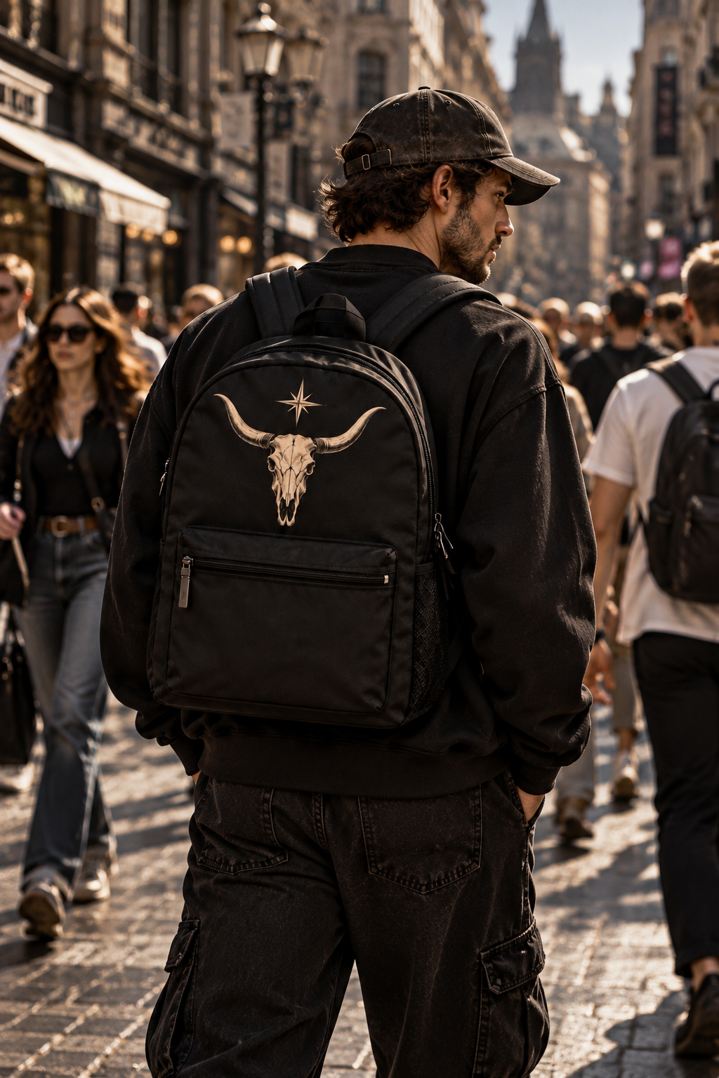 Western Longhorn Skull Backpack 13L | Cowboy Style Graphic | Montana Flow